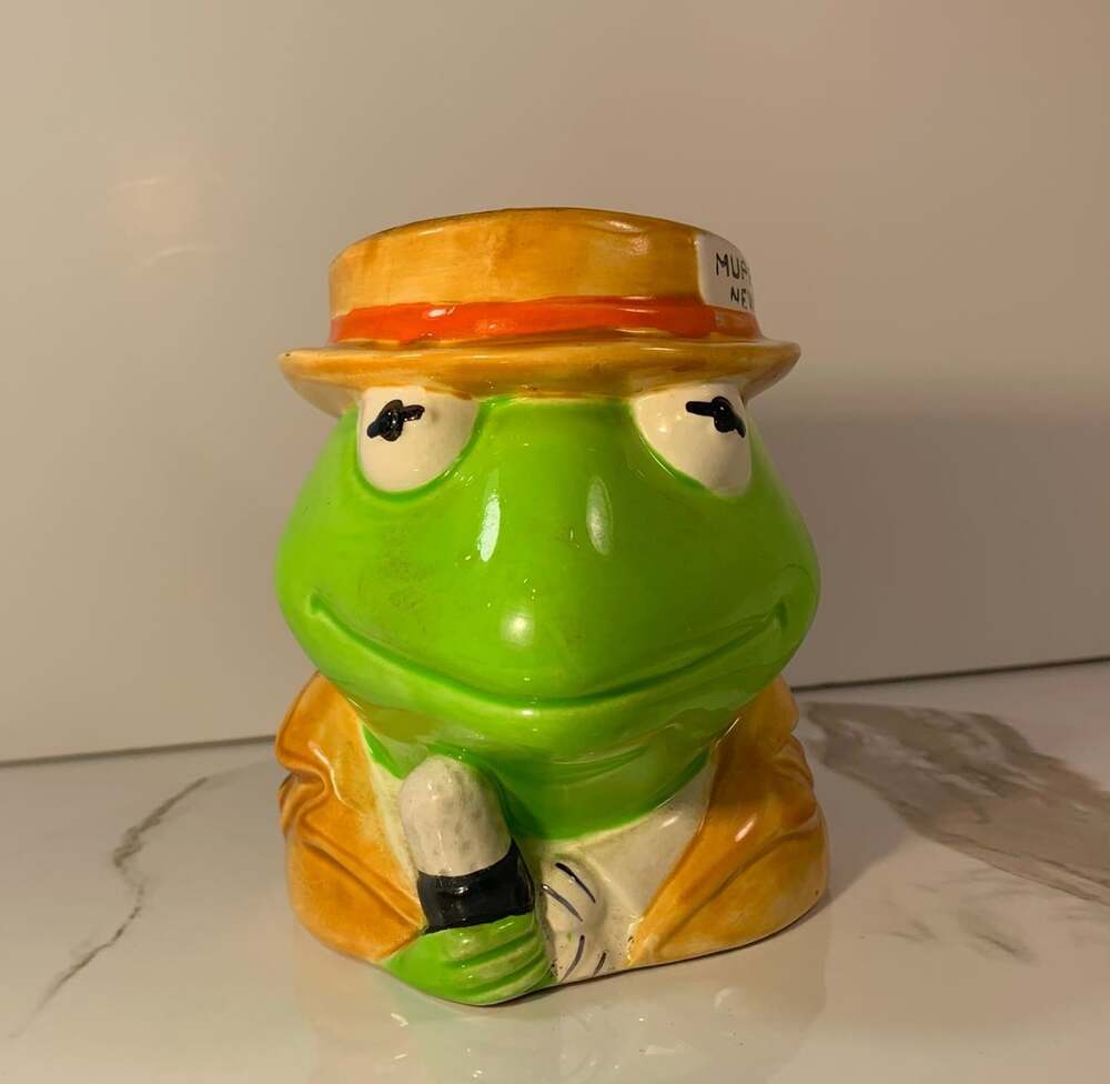 Kermit The Frog Muppet News Vintage cup / planterREAD